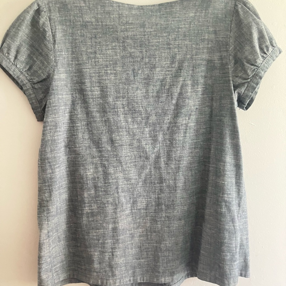 Forever 21 Gray Scoop Neck Bow-Front Blouse - Picture 3 of 3